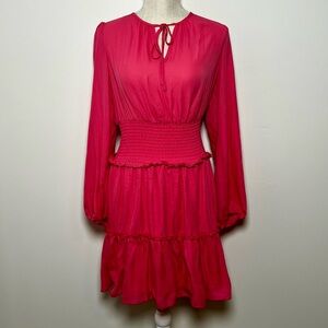 BCBGMaxAzria Deep Pink Long Sleeve Dress